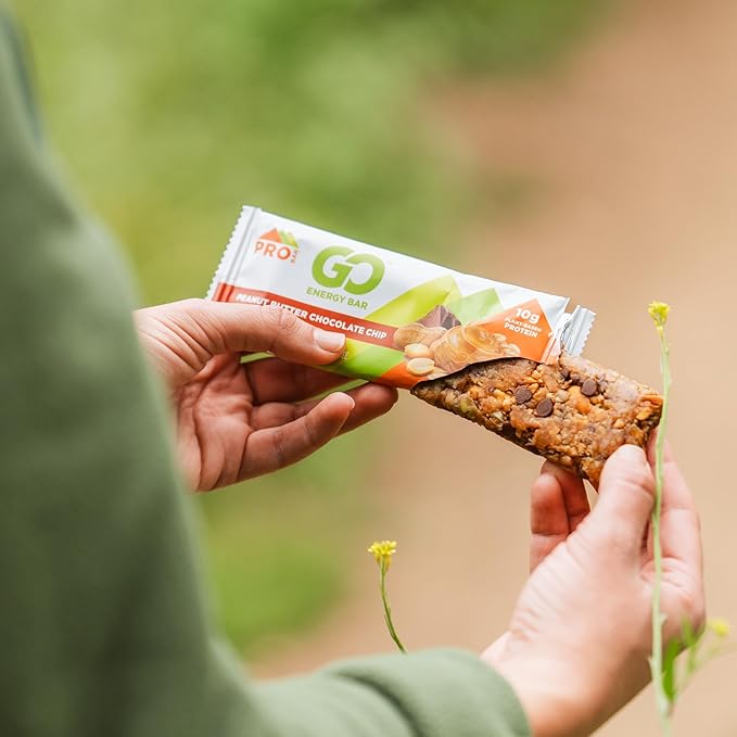 PROBAR - GO Energy Bars - Peanut Butter Chocolate Chip - Gluten-Free, Non-GMO, Whole-Food Ingredient Snack Bars (12 Count)