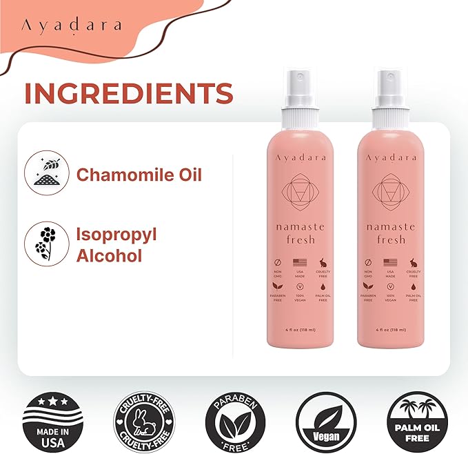 Namaste Bed & Linen Mist - Lavender Pillow Spray for Calm Sleep, 2000+ Uses