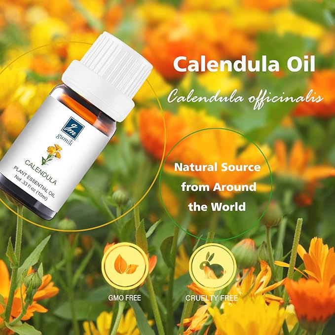 Calendula Essential Oil - Pure Natural Fragrance for Aromatherapy, Perfume Making, Candles, Soap, Room Spray, Diffuser Blends - Organic, 10mL Undiluted - Pack of 2