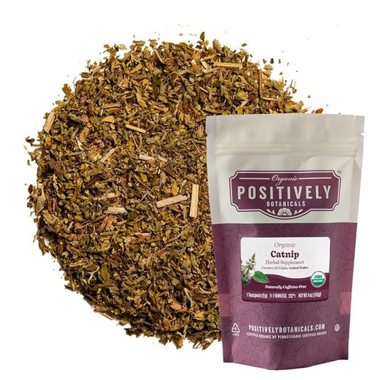 Organic Positively Botanicals Company, Catnip Herbal Tea Loose Leaf, Botanical, 4 Ounce