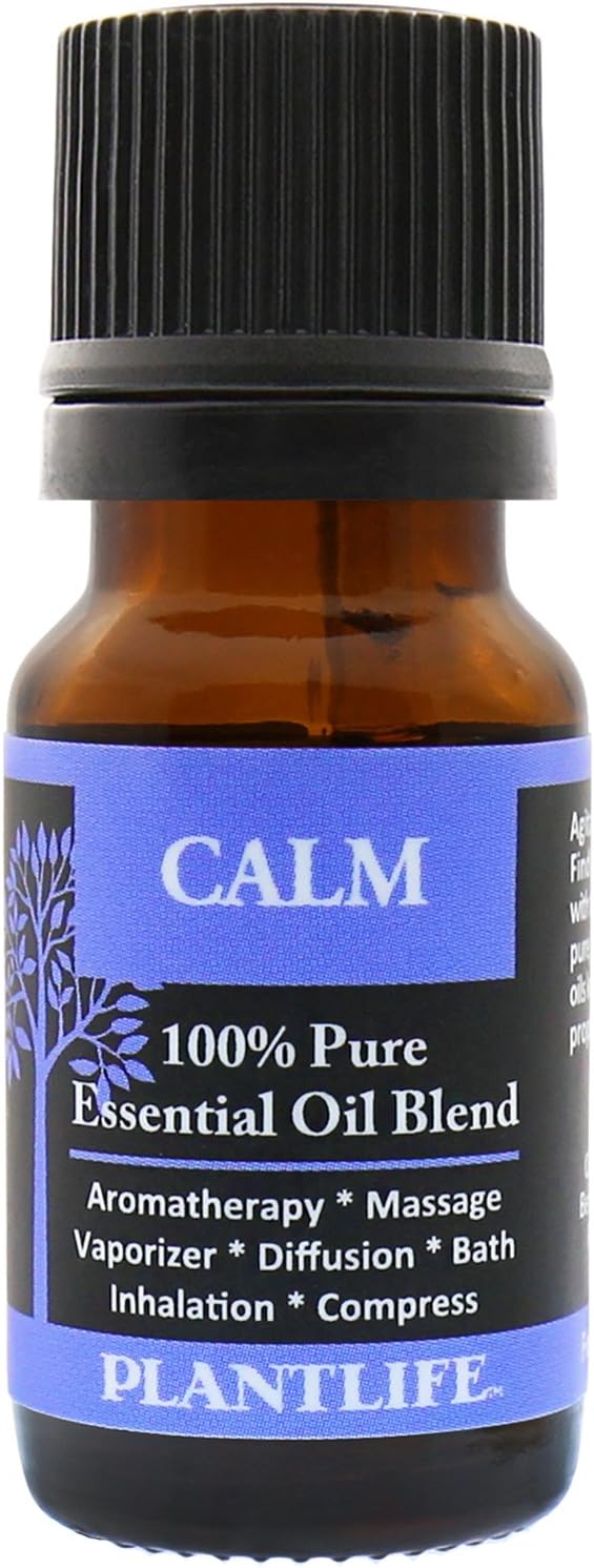 Plantlife Calm Aromatherapy Essential Oil Blend - Straight from The Plant 100% Pure Therapeutic Grade - No Additives or Fillers - Made in California 10 ml