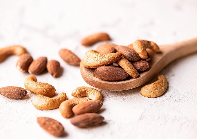 Almonds and Cashews Mix, 8 Ounces – Dry Roasted Nuts with Himalayan Salt, Protein Rich Trail Mix, Healthy Vegan Snack, No Oils and Preservatives, Good Source of Fiber. Bulk