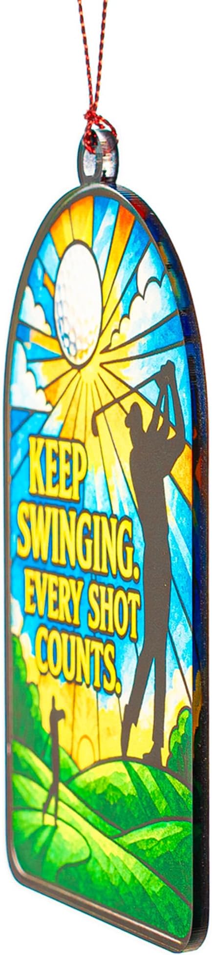 Golf Gifts For Men Golfers, Golf Christmas Ornament, Golf Decor, Positive Golf, Christmas Ornament 2025, Suncatcher Effect Window Hanging, Car Hanging Accessories