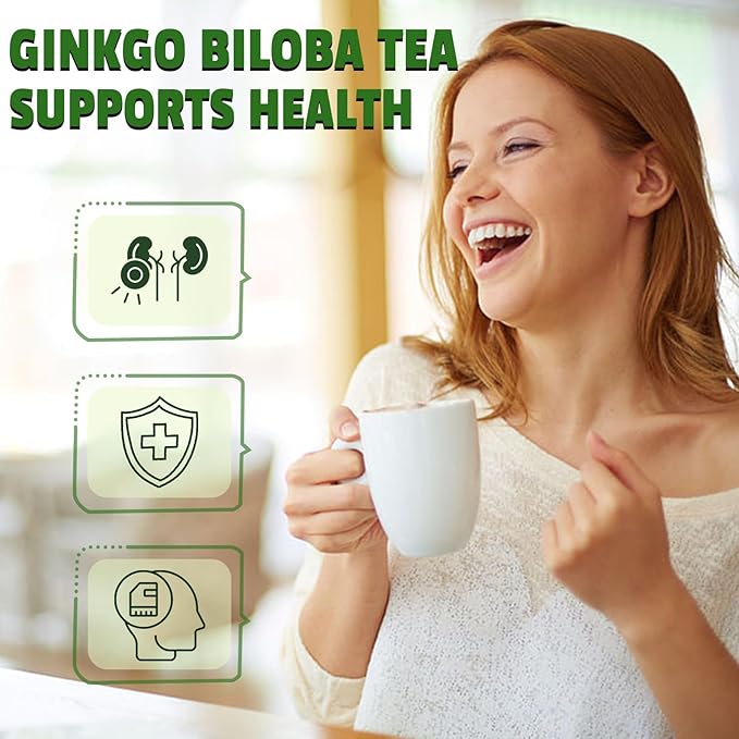 Jarteela - Ginkgo Biloba Tea Bags - 2g x 45 Count - Naturally Dried Ginkgo Biloba Leaves - Non-GMO - Caffeine-Free - Support Liver Health & Enhance Immunity
