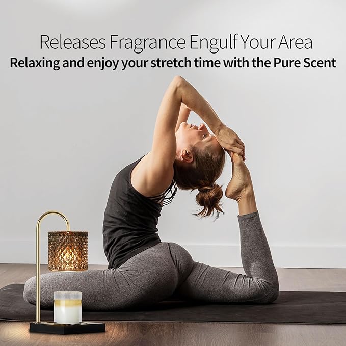 Candle Warmer Lamp with Timer Dimmer, Birthday Gifts for Women Mom, House Warming Gifts, Elegant New Home Decor, Wax Warmer for Jar Candles, Heater Lamp for Scented Wax, Black Glass