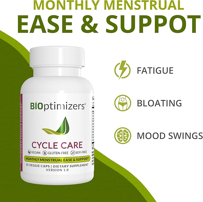 BIOptimizers - Cycle Support - Period Support Supplement for Women - Bloating and Cramping Menstrual Relief - 45 Capsules