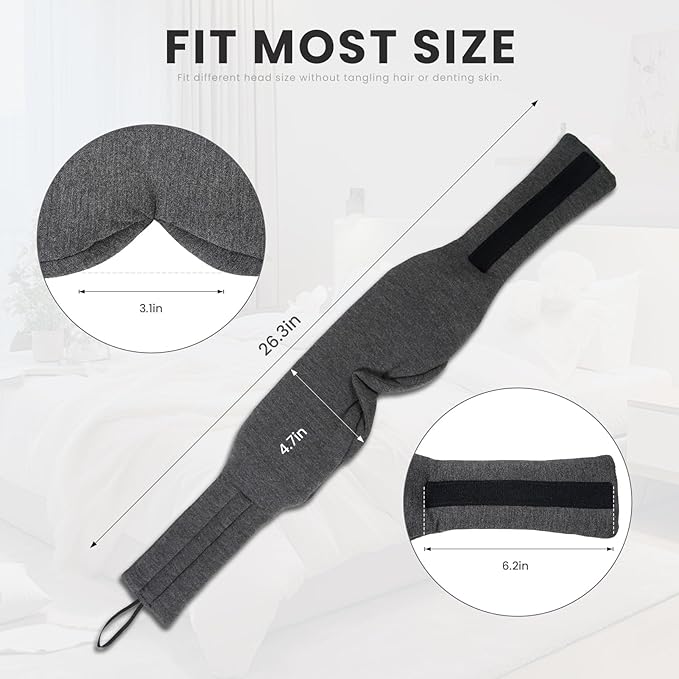 3D Eye Mask Sleep Mask for Travel Light Blocking Comfortable Eyemask Lightweight Non-Press Sleeping Mask Eye Protection for Deep Sleep Optimal Sleep Experience (Black)