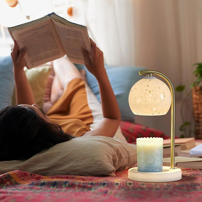 Candle Warmer Lamp Gifts for Women - Dimmable Scented Wax Melt Warmer with Timer - Housewarming Gifts for Home Bedroom Decor, Xmas Birthday Gifts for Mom, 2 Bulbs, White