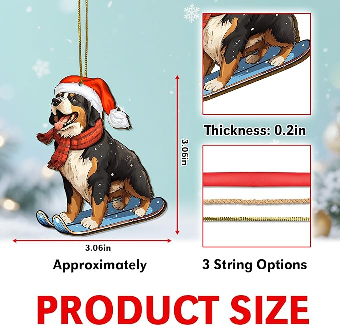2 Side Printed Bernese Mountain Wooden Christmas Ornaments 2025, Keepsake for Women, Men and Friends, Bernese Dog Christmas Tree Ornaments, Christmas Tree Decorations