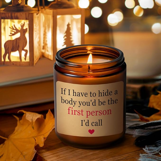 LiqCool Sister Gifts: Christmas & Birthday Funny Gifts for Friends, Women, Men - Lavender Scented Candle (7 Oz, Brown)