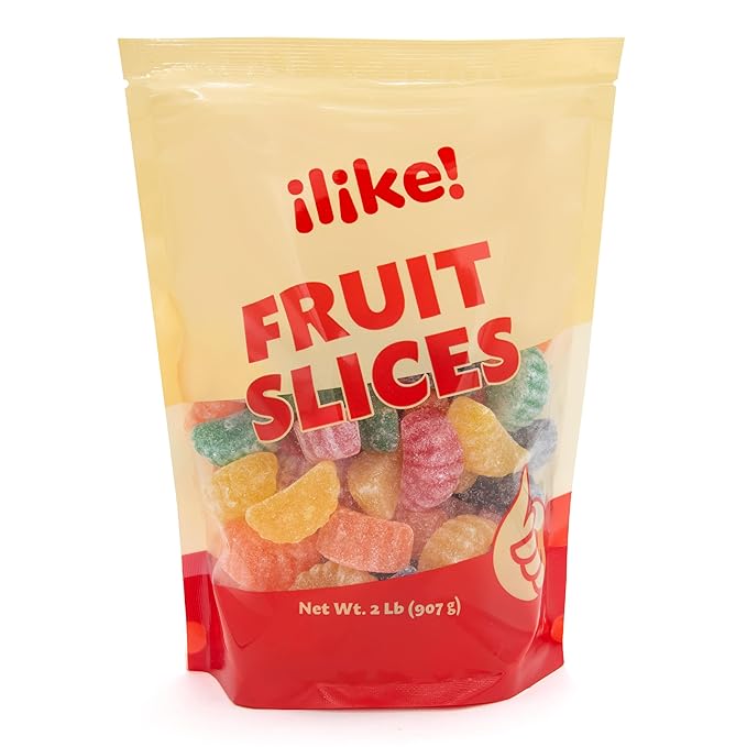 Fruit Slices Jelly Candy | 2 Pound Bag | Assorted Flavors | Sugar-Dusted Nostalgic Sweets