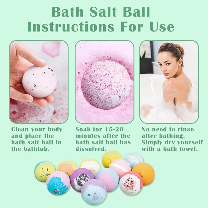 Bath Bombs for Women 12 Gift Sets, Shea Butter & Essential Oils Bath Bomb for Skin Moisturizing, Bubble Spa Bath, Bubble Bath for Kids, Idea Gifts for Women Men Wife, Girlfriend, Mothers