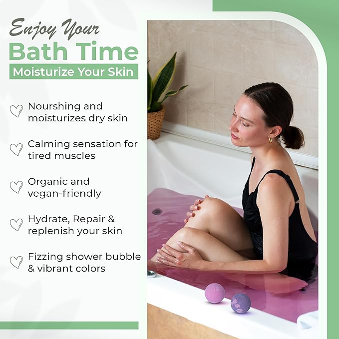 Bath Bombs for Women Relaxing - 6 XXL Handmade Kids Bath Bomb Set with Shea, Coco Butter & Essential Oil for Skin Moisturizing - Perfect for Bubble Spa Bath - Gift for Her/Him, Girls, Wife, Mother