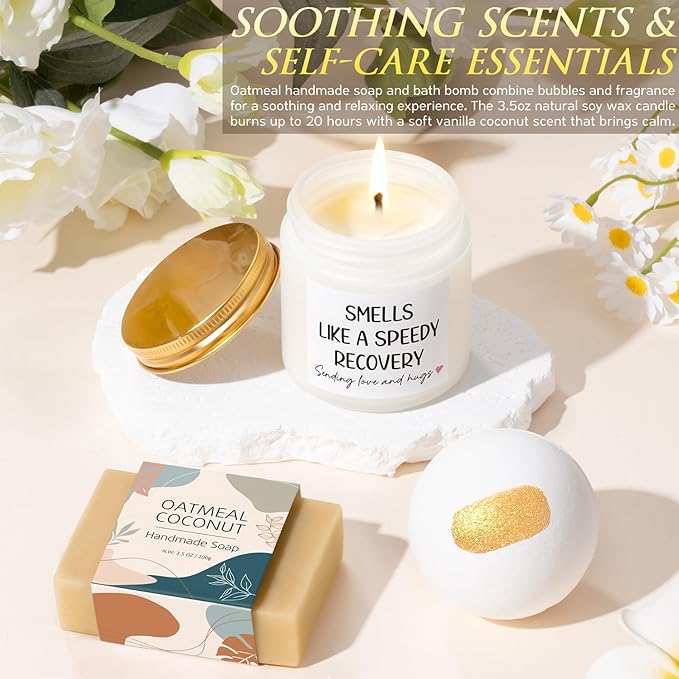 Get Well Gifts for Women After Surgery Recovery, Get Well Soon Gift Baskets for Women Chemo Care Package, Thinking of You Cancer Care Gifts for Sick Friends, Feel Better Encouragement Comfort Gift Box