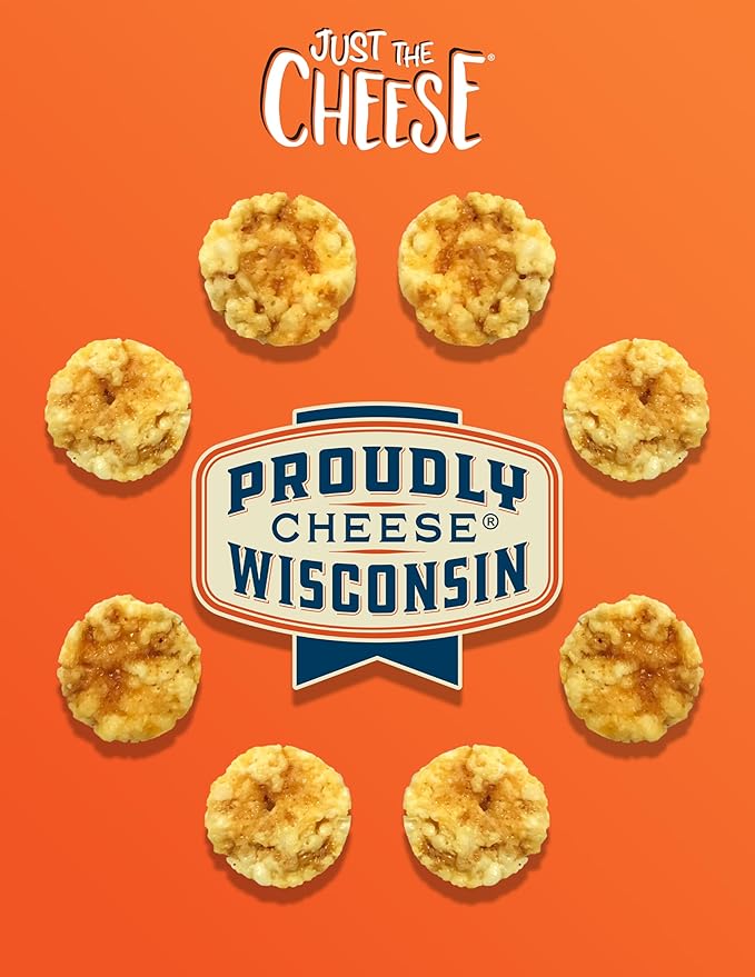 Just the Cheese Minis – Cheese & Aged Cheddar Blend Crisps, 12 oz Jar, Delicious Low-Carb Lifestyle Protein Chips, High-Protein, Gluten-Free Crisps, Keto-Friendly, Zero Sugar, Perfect Snack for Adults
