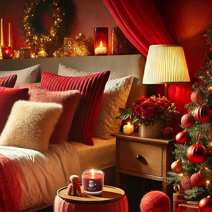 Christmas Candles, Scented Candles Gift Set for Stress Relief, 6 Votive Candles for Women and Men, Christmas Candle Gifts for Women (6 Colors, 14 oz)
