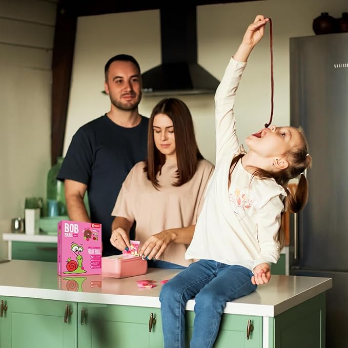 Bob Snail Exotic Mix Fruit Roll Ups – Healthy Sweets, Real Dried Fruits Snacks, No Added Sugar, Vegan, Nut Free, Candy for Adults and Kids – Pear and Raspberry Flavour 50 pcs, 500g