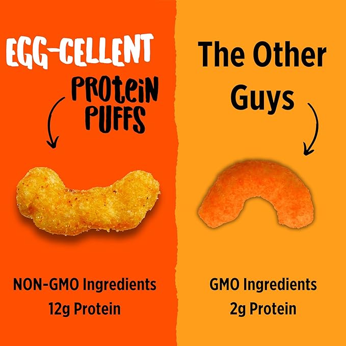 Todd's Better Snacks Egg-Cellent Protein Puffs, Sweet & Smoky BBQ – 12g Protein, Gluten-Free, Paleo-Friendly, Baked, GLP-1 Compliant – Healthy Snack, Made with Egg Whites – 2.5 Oz (Pack of 4)