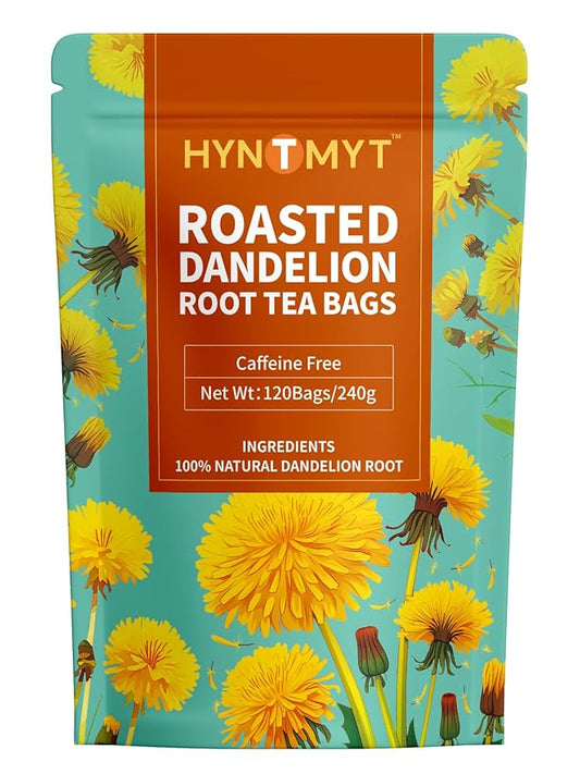 HYNTMYT Roasted Dandelion Root Tea Bags, Pure Dandelion Root Tea, Smooth & Mild Taste, Coffee Alternative, Caffeine Free, 120 Count