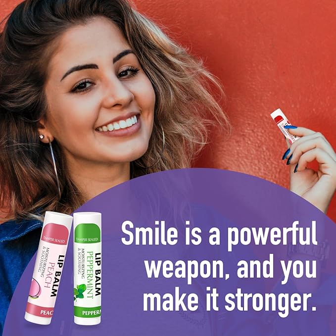 AZEN 12 Pack Lip Balm, Natural Lip Balm Bulk, Lip Care Product, Moisturizing Lip Balms for dry cracked lips - 12 Flavors