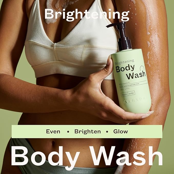 frank body Brightening Body Wash | Evens Tone & Brightens | Vitamin C, Kakadu Plum & Pomegranate | Bamboo & Camellia Scent | Vegan & Cruelty Free | 12.17 fl oz / 360 ml