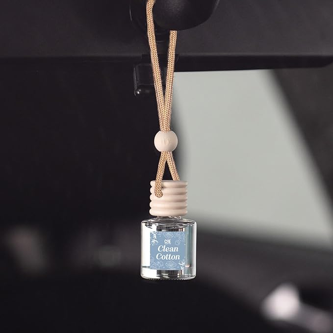 CANDECraftCo Car Air Hanging Fragrance Oil, Car Auto Freshener for Essential Oils, Scents Fragrance Aromatherapy Automobile Diffuser, Long Lasting (Clean Cotton)