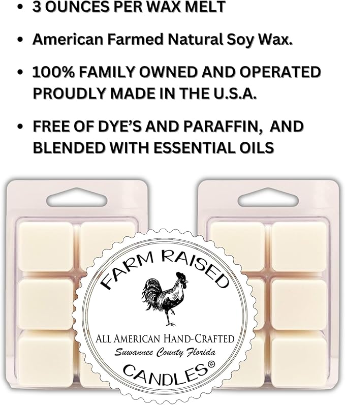 Farm Raised Candles – Hot Apple Cider Wax Melts 2-Pack | 6 oz Total, 12 Cubes | All American Made Soy | Hand-Poured Fall Farmhouse Wax Melts for Warmers