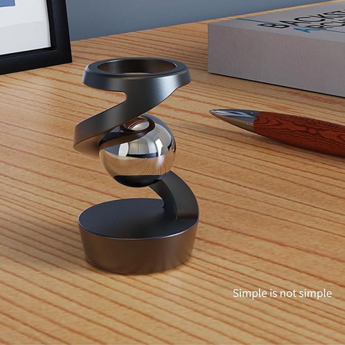 Kinetic Desk Toys, Kinetic Spinning Desk Toy, Metal Fidget Toys for Adults, Desk Fidgets for Office for Adults (Gray Rose Gold)