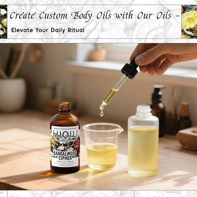 HIQILI Sandalwood Cipher Fragrance Oil for Diffuser, Inspired by Srge-L.tens StalMajus-cvle, Candle & Soap, Perfume & Body Oil Making- Have Gourmand Notes, Long-Lasting- 5.07 Fl Oz