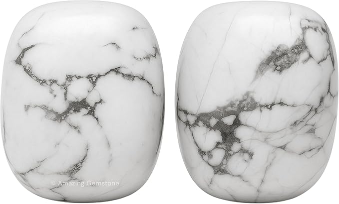 Amazing Gemstone Howlite Crystals and Healing Stones Tumbled - 1000+ Carats Howlite Stone Gem Stones, Natural Healing Stones for Energy Balance, Stress Relief - Premium Polished Gems Rocks