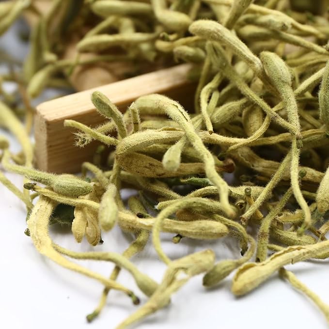 FullChea - 100% Pure Natural Dried Honeysuckle - Jin Yin Hua Honeysuckle Tea - Premium Flower Herbal Tea - 1.58oz/45g (Pack of 2)