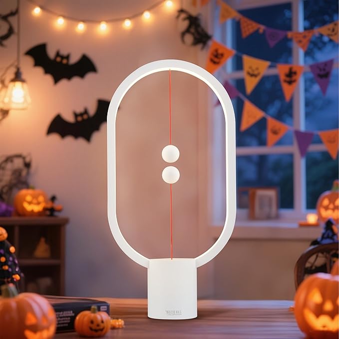 Heng Balance Light, USB Powered LED Table lamp, Creative, Magnetic Switch Night Light, dimmable Eye Protection Table lamp, Used for Gifts, Decoration Bedside, Dormitory and Office(White)