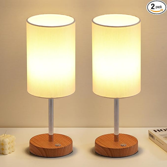 KDG Simple Cordless Table lamp, Portable Bedside 5000mAh LED Desk Lamp, 3 Brightness Levels Emergency Light, Linen Lampshade for Living Room, Bedroom, Dining Room, Night Light (Silver)