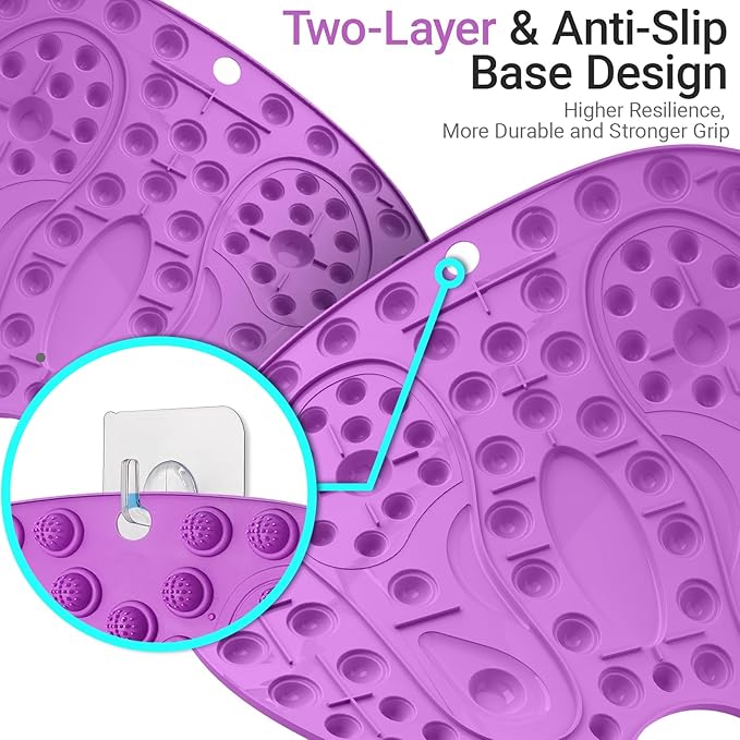 Foot Massage Mat, Big Foot Reflexology Mat with Magnetic Therapy, Foot-Shaped Acupressure Mat for Feet Relaxation, Under Desk Mat Pressure Point Mat for Pain, Fatigue and Stress Relief(Purple)