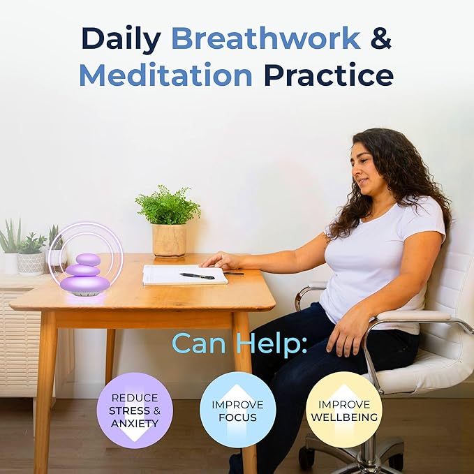 Mindsight 'Breathing Buddha' Guided Visual Meditation Tool for Mindfulness | Slow Your Breathing & Calm Your Mind for Stress & Anxiety Relief | Perfect for Adults & Kids (Multicolor, Pebble (Sound))