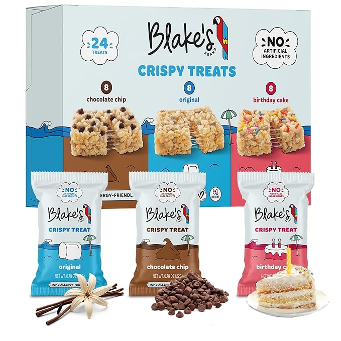 Blake’s Seed Based Crispy Treats – Variety Pack (24 Count), Vegan, Gluten Free, Nut Free & Dairy Free, Healthy Snacks for Kids or Adults, School Safe, Low Calorie Soy Free Snack