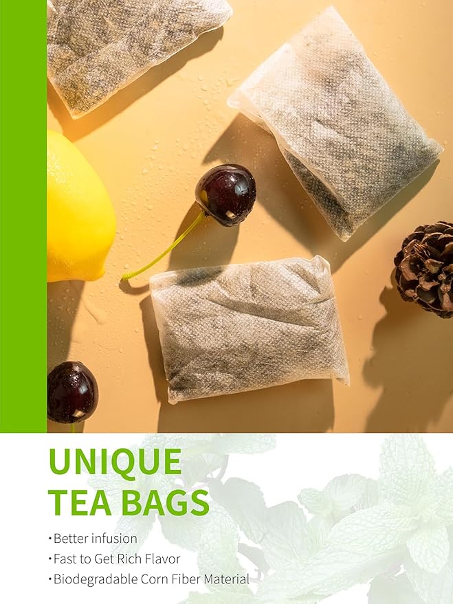 TeeLux Mint Iced Green Tea Bags, Green Tea with Peppermint, Spearmint, and Lemongrass, Family Size Refreshing Iced Tea, 30 Count