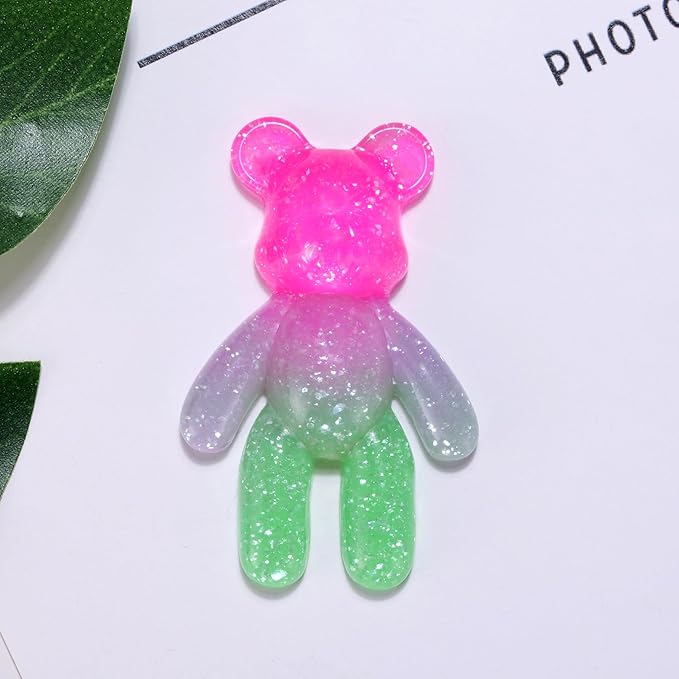 Pocket Bear Hug, Anxiety Gifts for Men Women, Mental Health Positivity Gift for Anxious Friend, Autism Fidget Gift, Stress Relief Gifts for Her, Back to School Reminder of Comfort, Pink Green