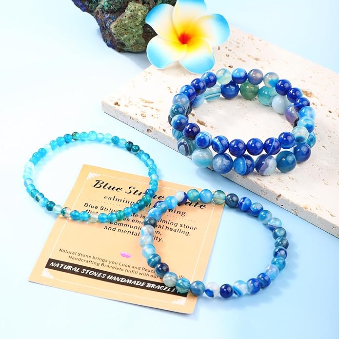 AD Beads 4mm6mm8mm10mm Handmade Bracelet - Natural Gemstone for Peace and Tranquility - Meditation, Yoga, Healing and Energy Gift for Unisex