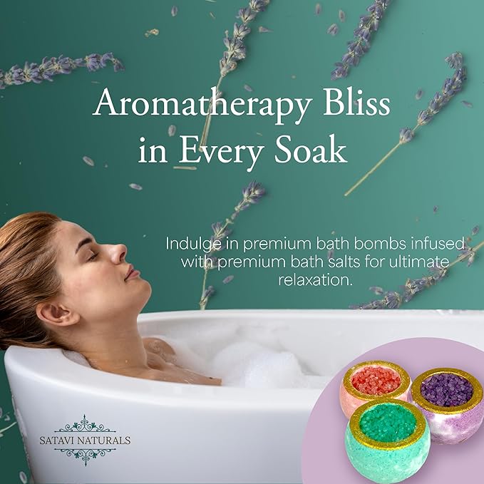 Spa Gift Set for Women – The Mini Spa Retreat | Bath Bombs, Sugar Scrub, Candle, 24K Gold Eye Masks & Steam Eye Mask | Self Care & Relaxation Gift Box for Stress Relief at Home