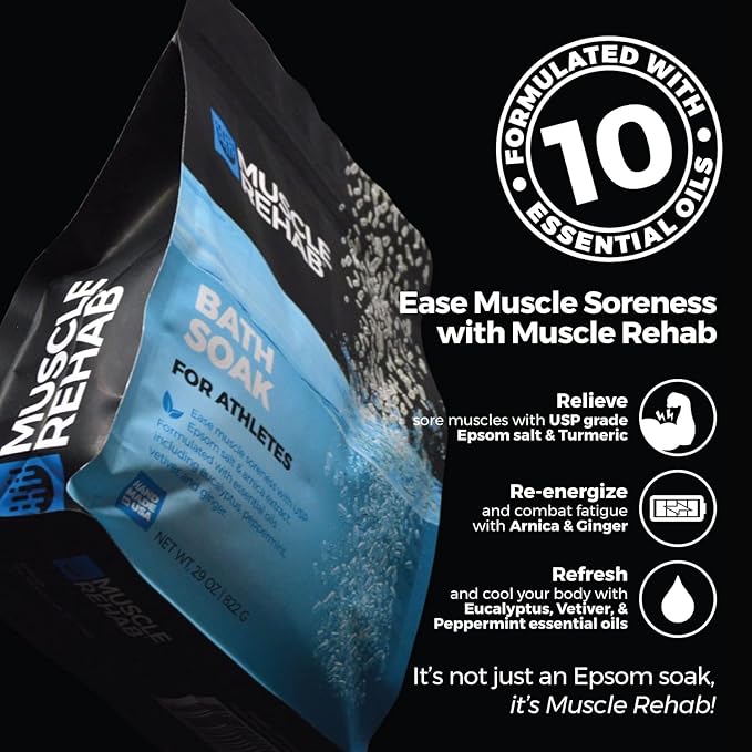 Epsom Salt Muscle Recovery Soak with Arnica, Turmeric & Essential Oils – Post Workout Bath Salts for Athletes, Pain Relief, Sore Muscles & Restful Sleep – Vegan, Handmade in USA