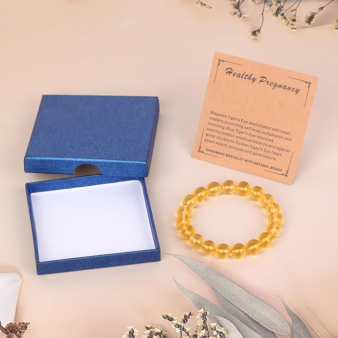 LPBeads Handmade Natural Gemstone Stretch Elastic Bracelet Healing Crystal Round Stone Beads Jewelry Gifts for Women Men