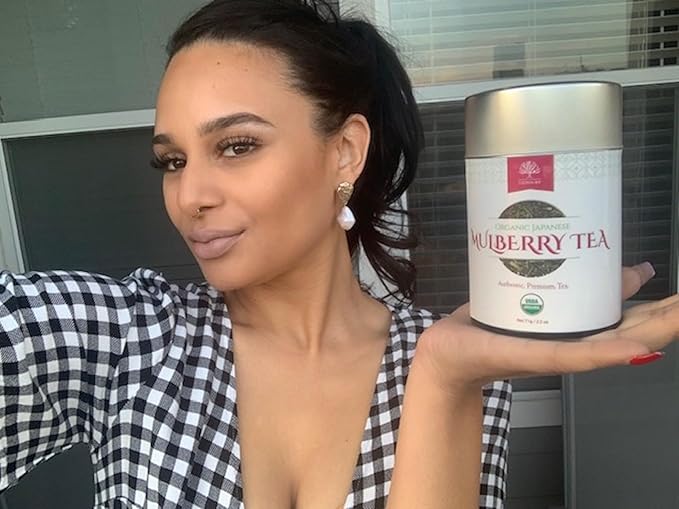 Mulberry Loose Leaf Herbal Tea - 100% USDA Certified Organic | Authentic Japanese Premium Tea | SuperFood | Caffeine Free | Great Nighttime Tea | Vitamins & Minerals | Vegan Friendly | Recyclable Tin