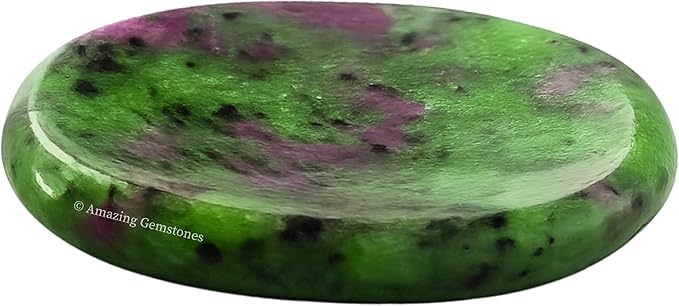 Amazing Gemstone Ruby Zoisite Worry Stone Crystals and Healing Stones - Worry Stones for Stress Relief Gifts - Piedra Crystal Fidget for Meditation, Relaxation - Unique Stocking Stuffers