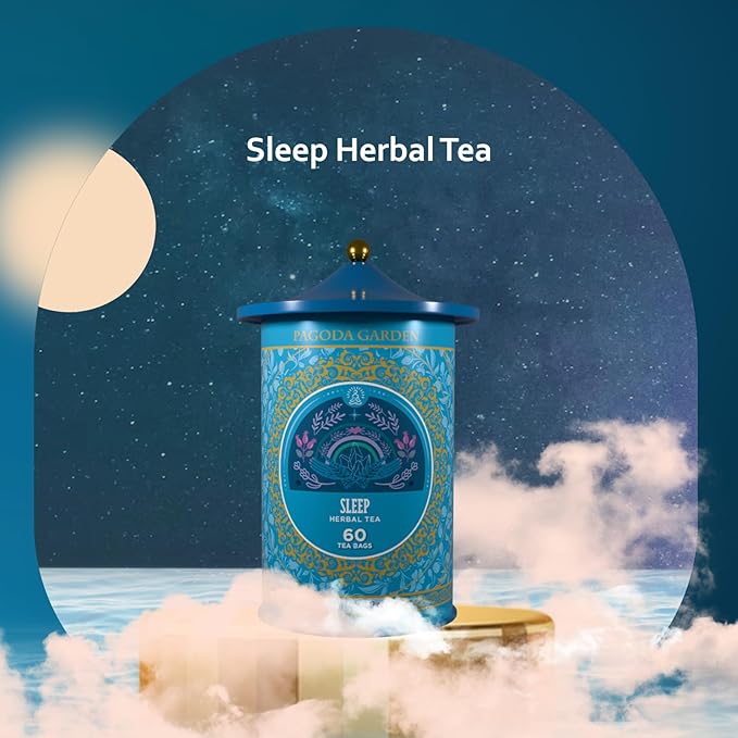 Life Plus Style Gourmet Pagoda Garden Sleep Organic Herbal Tea Caffeine Free Peppermint Tea Chamomile Fennel Tulsi Hot or Iced Floral Blend Natural Delicious moonbrew Sleep Digestive 60 Tea Bags