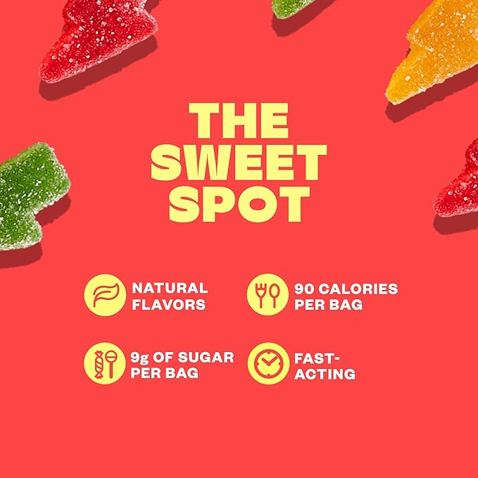 Tandy Energy Bursts Caffeine Gummies I Energy Boost Gummies with Zesty Fruit Blast Flavor I Caffeine from Green Tea Extract I Gluten-Free Fast-Acting Dietary Supplement Gummy I 6-Pack