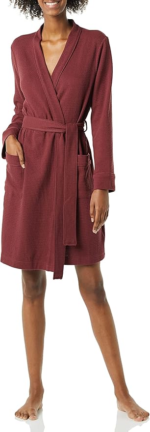Amazon Essentials Women's Lightweight Waffle Mid-Length Robe (Available in Plus Size)
