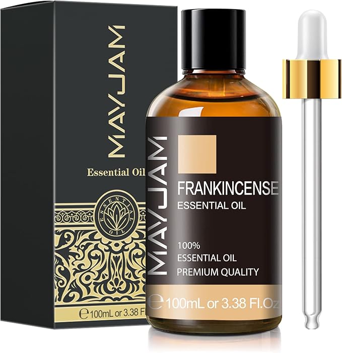 Frankincense Essential Oil 100ml, MAYJAM Premium Essential Oils for Aromatherapy, Diffuser, Soap Making, Candle Making, Large Bottle Frankincense Oil with Gift Box(3.38fl.oz)