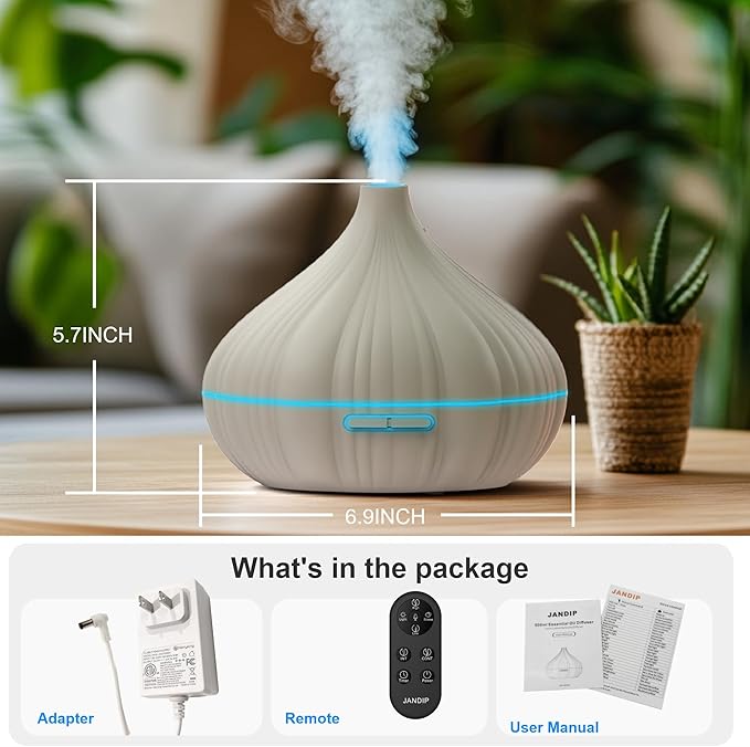 JADNIP Voice-Controlled Essential Oil Diffuser, 400ml Scent Diffuser with waterless auto Off and Timer Functions, Mist humidifier with Lighting, eco-Friendly Materials, Perfect for Office and Home.
