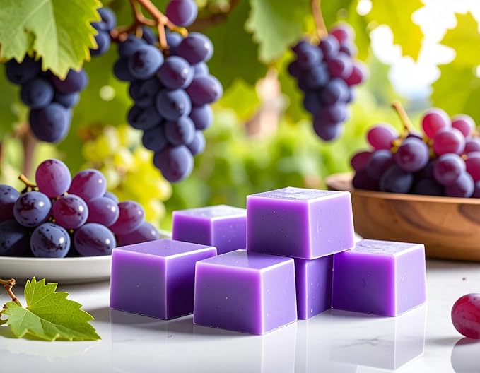 Juicy Grape Strongly Scented Hand Poured Vegan Wax Melts, 12 Scented Wax Cubes, 6.4 Ounces in 2 x 6-Packs